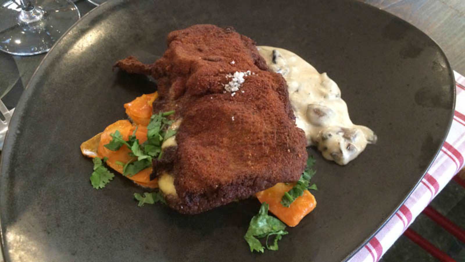 Escalope, sauce champignons